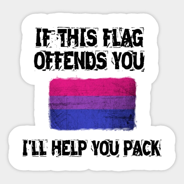 if this flag offends you-bi Sticker by coffins